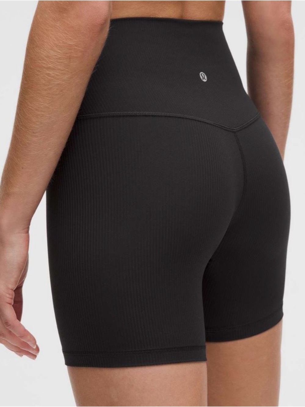 lululemon athletica Align Ribbed High-Rise 6” Black Bike Shorts Size 14